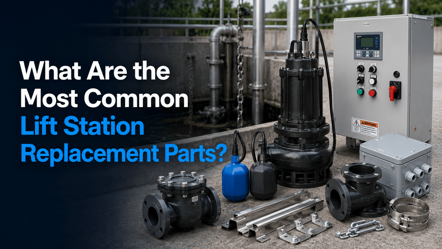 Lift station parts and equipment display